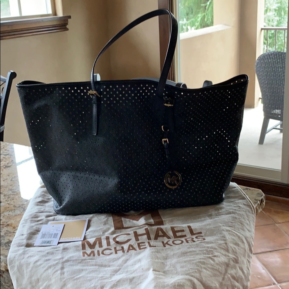 Authentic Michael Kors Jet Set Perforated Tote